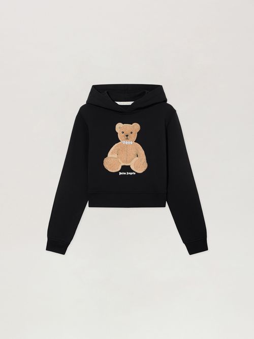 Bear Fitted Hoodie Woman  Black Brown