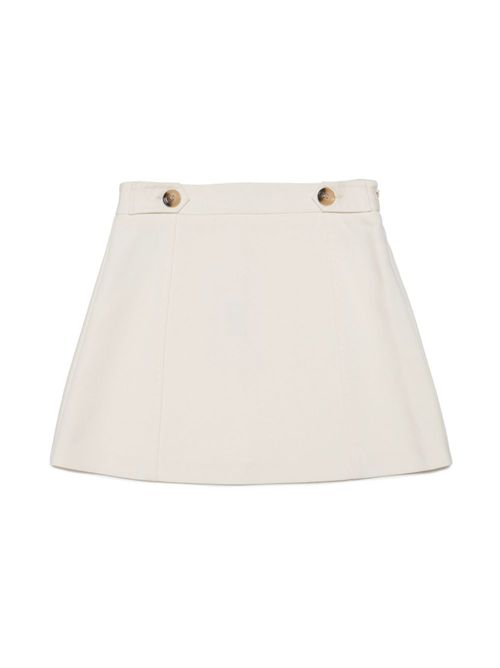 Panelled A-line skirt - White