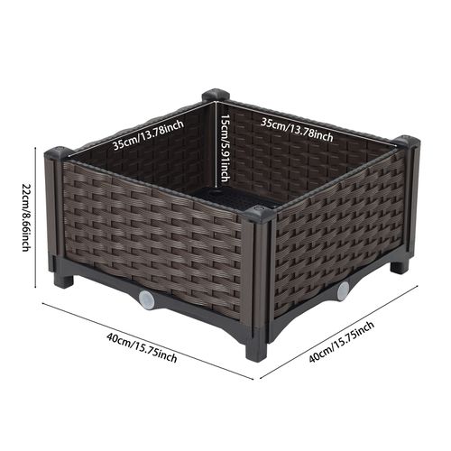 TEMU Patio Vegetable Planting Pots, Thickened Planting Boxes, Outdoor Rectangular Flower Boxes, Flower Pots. Single-layer, Box. 40*40*. Outdoor