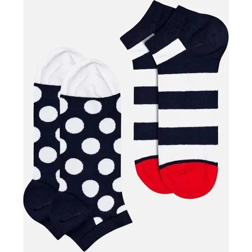 Women's 2-pack Big Dot Stripe Low Socks, Navy/White - Blue - Size: 5/4/4.5/7/6.5/6/5.5/3/3.5