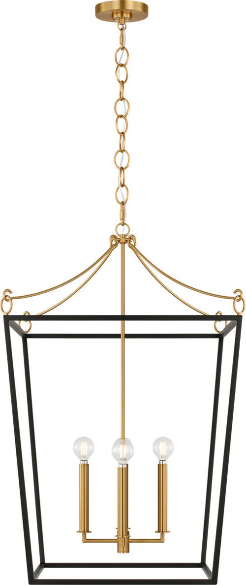 Midnight Black Burnished Brass Lantern from the Carlyle Collection