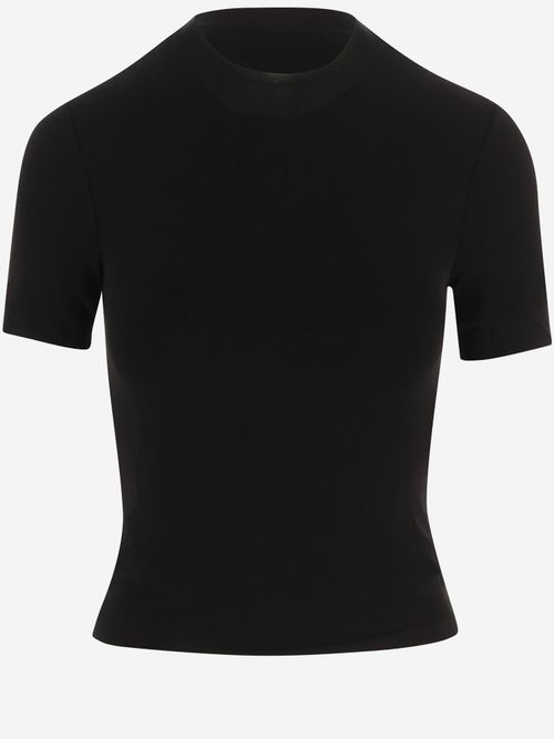 Stretch Cupro T-Shirt — Black