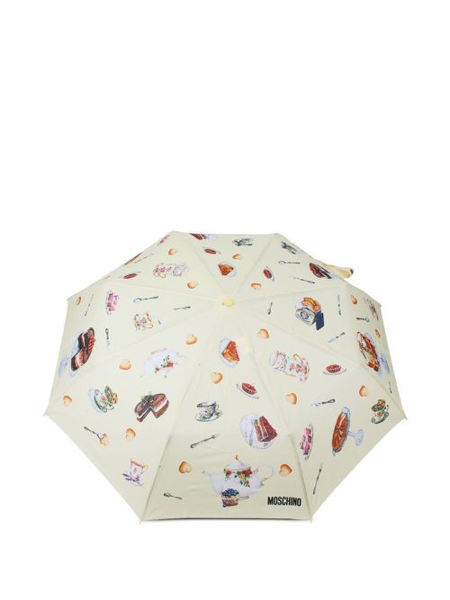 Moschino desserts-print umbrella - Neutrals
