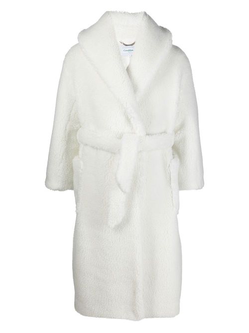 Teddy-texture bathrobe - White