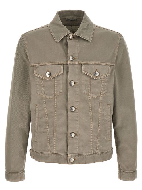 Cotton Twill Jacket — Gray-Green