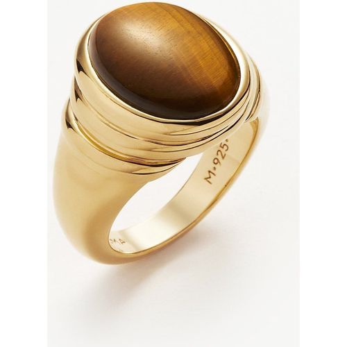 Savi Ridge Oval Gemstone Chunky Ring | Gold Vermeil/Tigers Eye