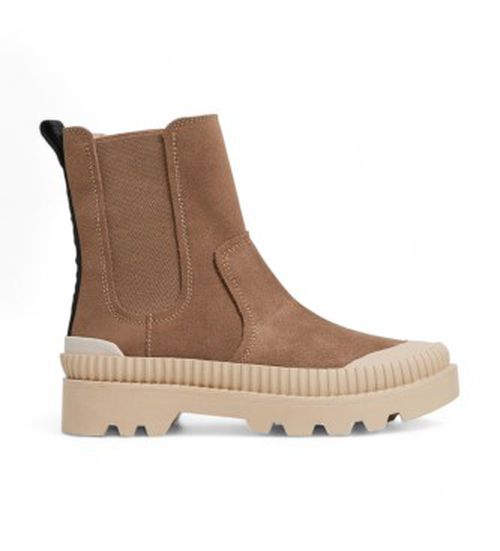 Pepe Jeans for woman. PLS50539 Ascot High leather ankle boots brown (36), Flat, Suede, None, Casual