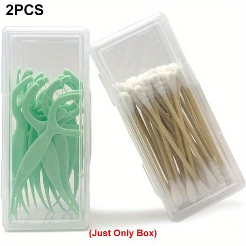 TEMU 2/4pcs Portable Transparent Small Storage Box, For Swab Holder Case Toothpick Jewelry Beads Sorting Box, Dustproof Storage Container, Trave