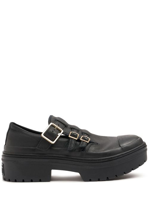 Mary Jane Lugged Heel Platform Wedges