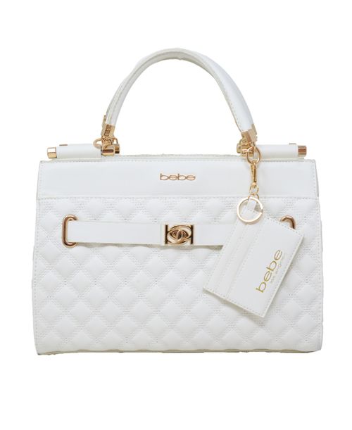 Alex Quilted Mini Satchel Bag - Winter White