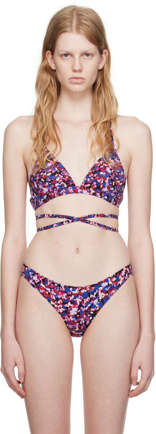 Pink and Blue Solange Bikini Top