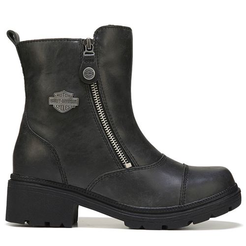 Women's Amherst Motorcycle Boots (Black Leather)
