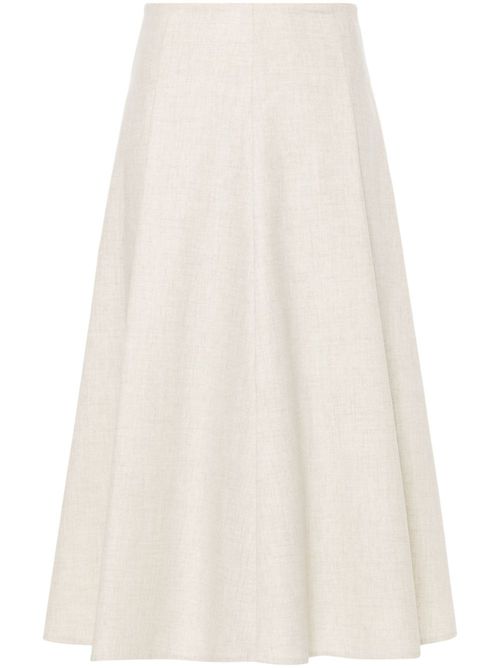 Pleat-detail A-line skirt - Neutrals