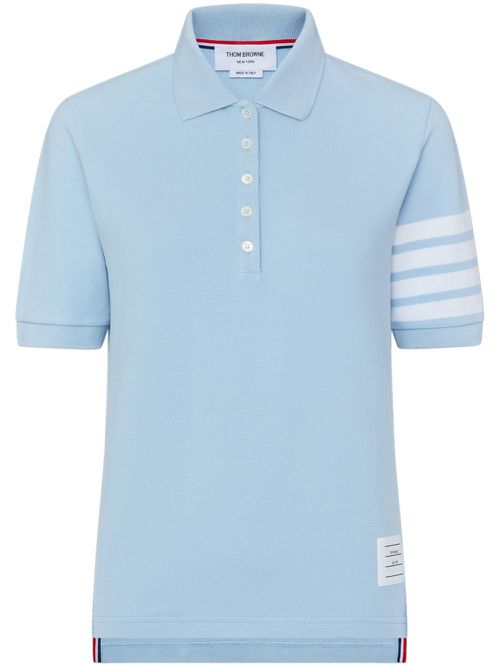 4-Bar piqué-weave polo shirt - Blue