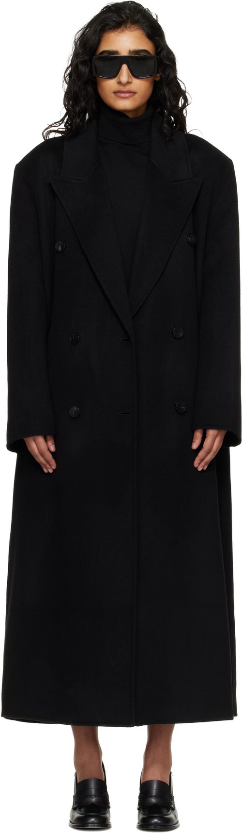 Black Gaia Double Breasted Coat