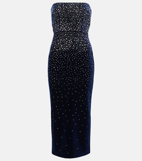 Alex Perry Embellished velvet midi dress