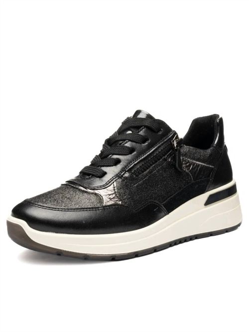 Women's Gardenia Sneaker In Black/steel/mirror