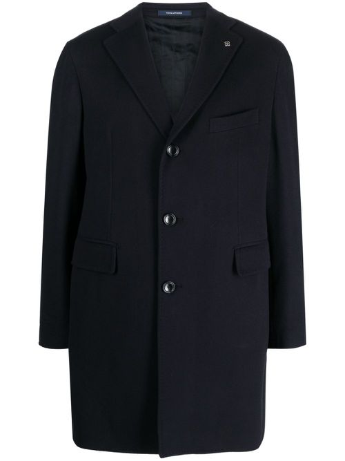 Single-breasted wool coat - Blue