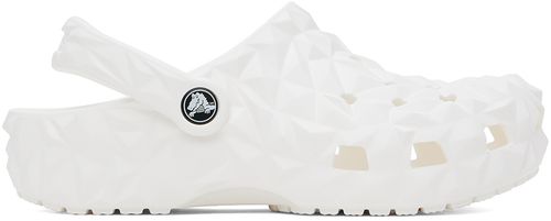 Crocs White Classic Geometric Clogs