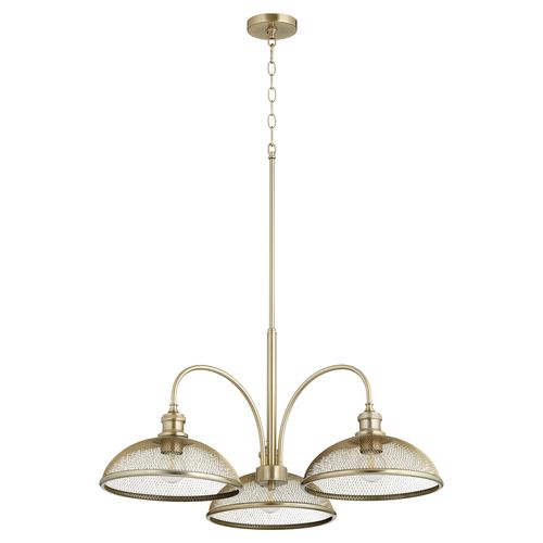 Quorum Omni 3-Light 15" Dinette & Breakfast Chandelier in Aged Bra