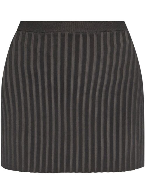 Ribbed-knit mini-skirt - Black