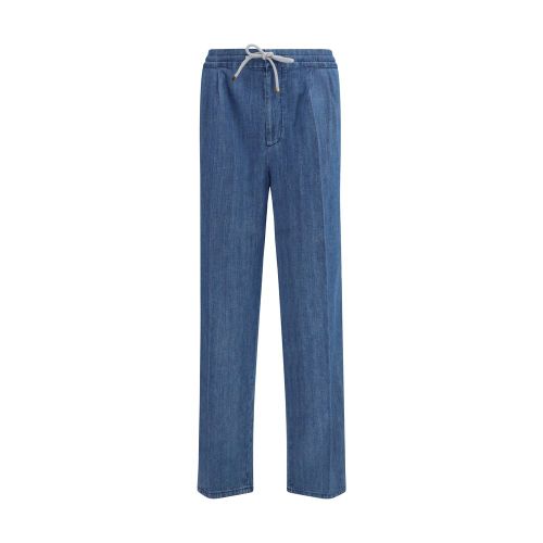 Lightweight Denim with Drawstring Joggers — Blue