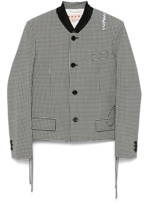 Gingham-pattern jacket - Black