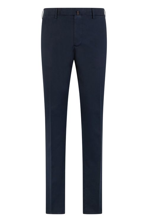 Cotton Slim-Fit Trousers — Navy