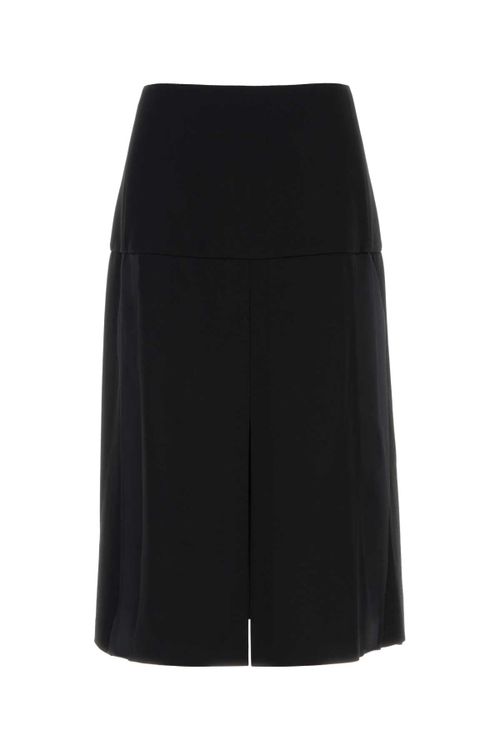 Virgin Wool Tailored Skirt — Black