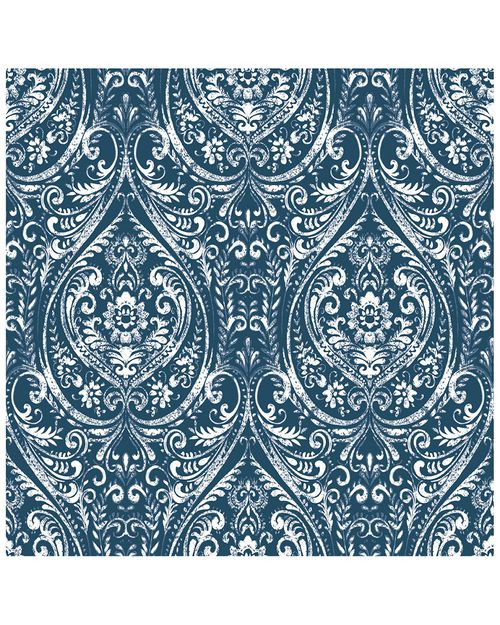 NuWallpaper Bohemian Damask Indigo Peel & Stick Wallpaper