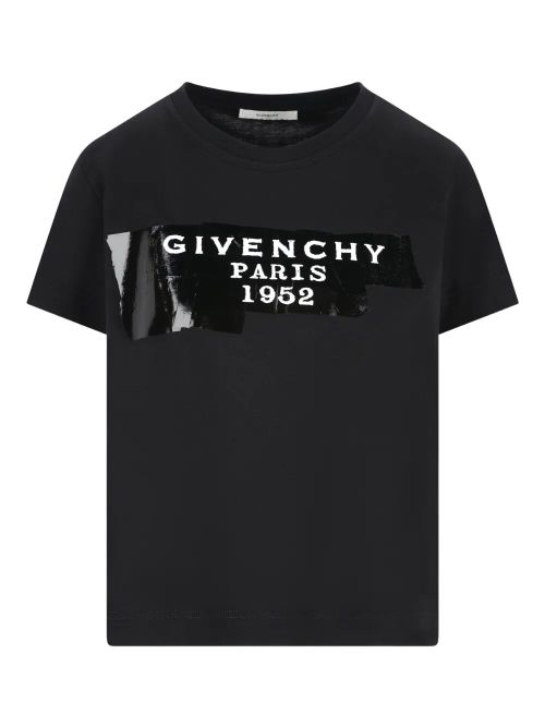 Cotton T-Shirt with Tape Print