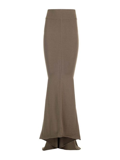 Taupe Knit Midi Skirt