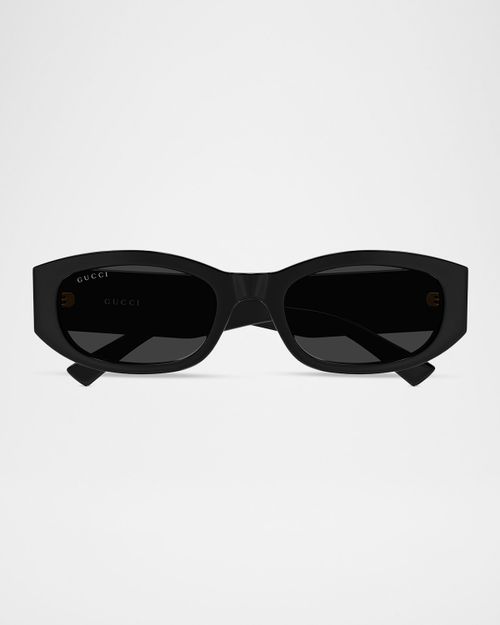 55mm Acetate Oval Sunglasses