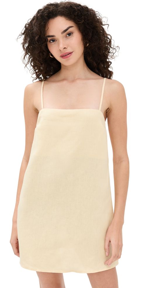 Reformation Aubree Linen Dress Parmesan 