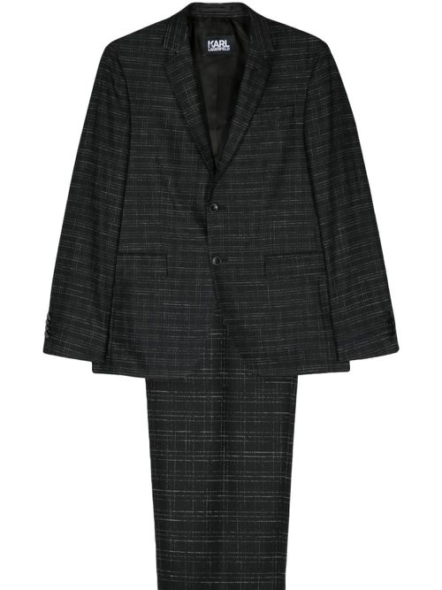 Checked single-breasted suit - Black