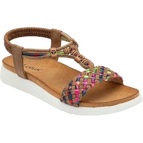 Lotus 'russo' Flat Slip-On Sandals In Tan