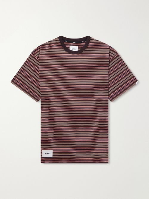 Logo-Appliquéd Striped Cotton-Jersey T-Shirt