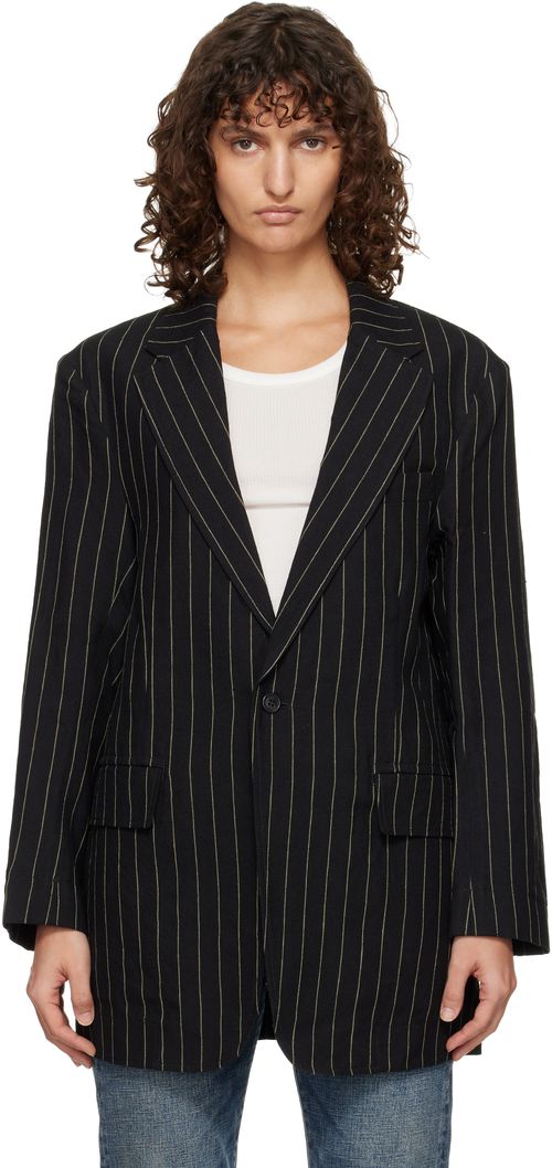 Black Oversized Ragged Blazer