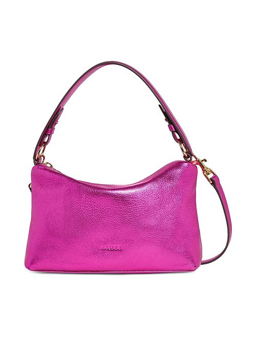 Women's Ava Leather Convertible Shoulder Bag - Metallic Power Pink