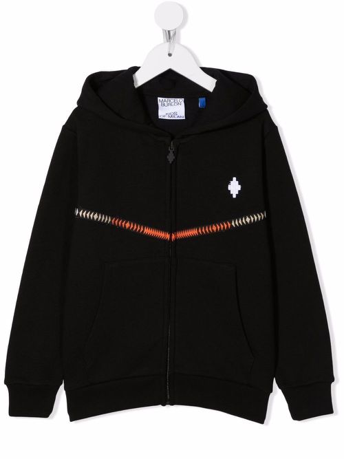 Tape detail logo hoodie - Black