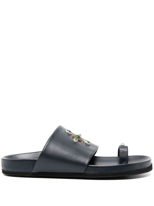 Tyche leather ring sandals - Blue