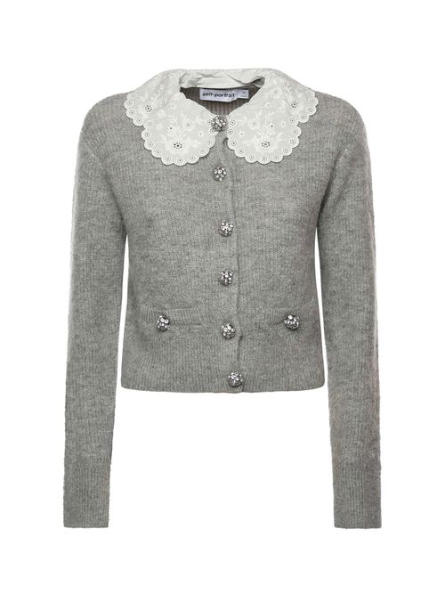 Cardigan With Lace Collar