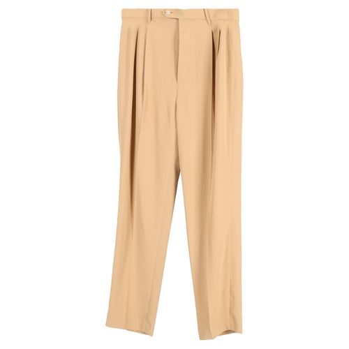 Pleated Pants in Beige Cotton