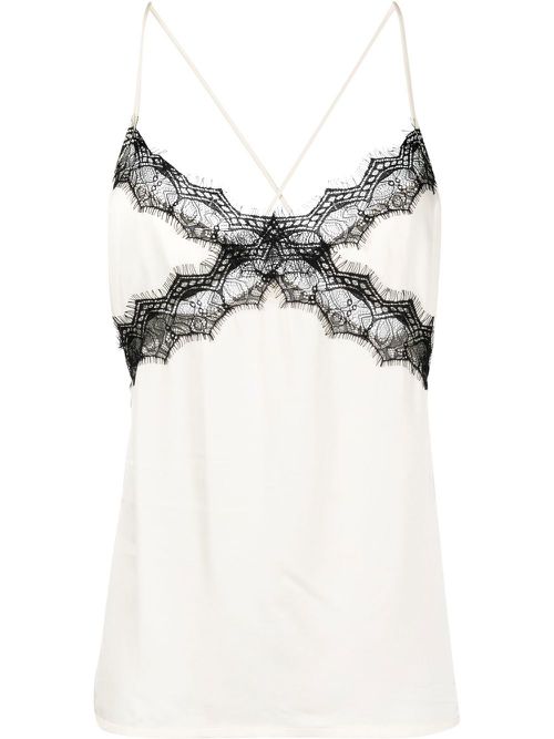 Lace-trimmed camisole top - Neutrals