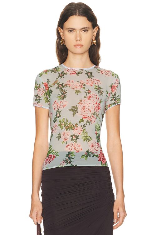 Magda Butrym Floral T-Shirt in Light Blue - Blue. 40 also