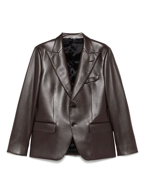 Reveres 1949 leather blazer - Brown