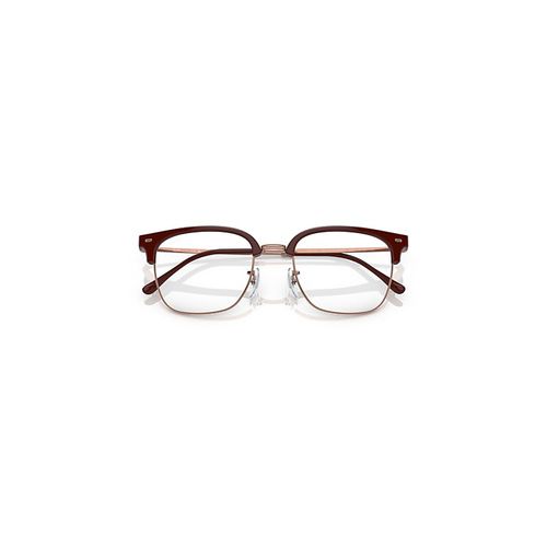 Ray-Ban New Clubmaster Optics Optical Rose Gold Frame Clear Lenses Polarized 51-20