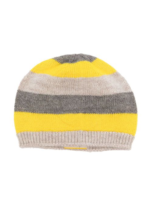 Stripe-print knitted beanie - Neutrals