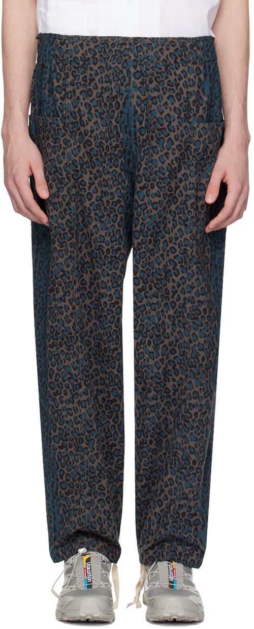 South2 West8 Gray & Blue Army String Trousers