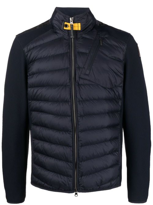 Logo-patch padded jacket - Blue